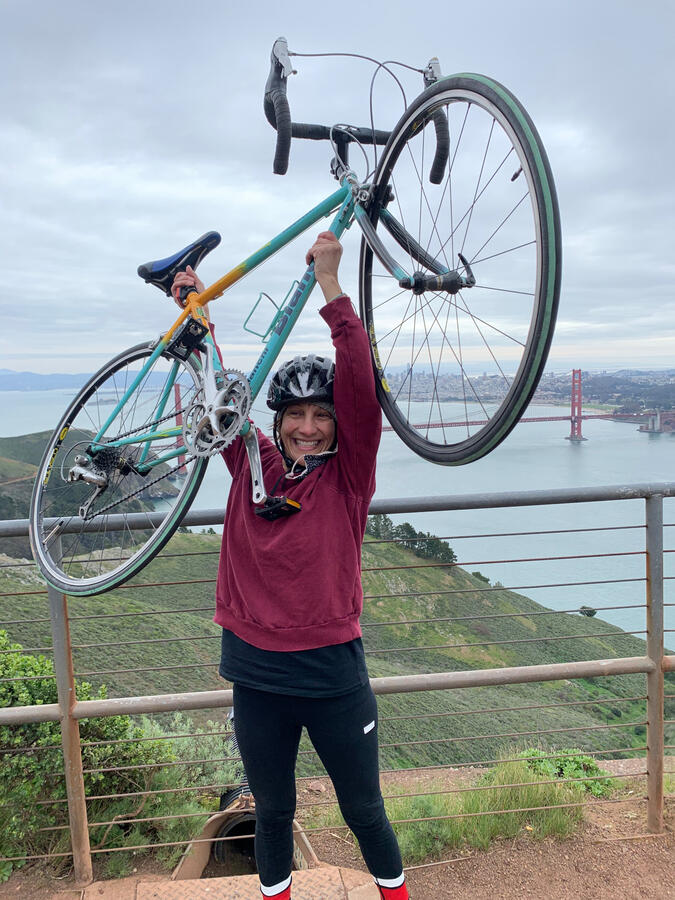 Natalia with bike Natalia with bike